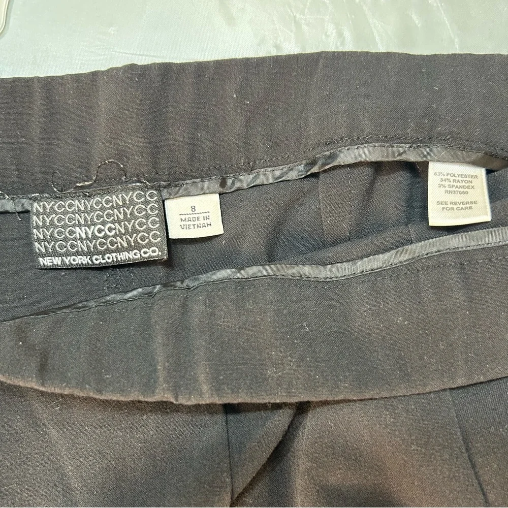 New York Clothing Co. NYCC Women’s Black Dress Pants. Wide Leg Size 8